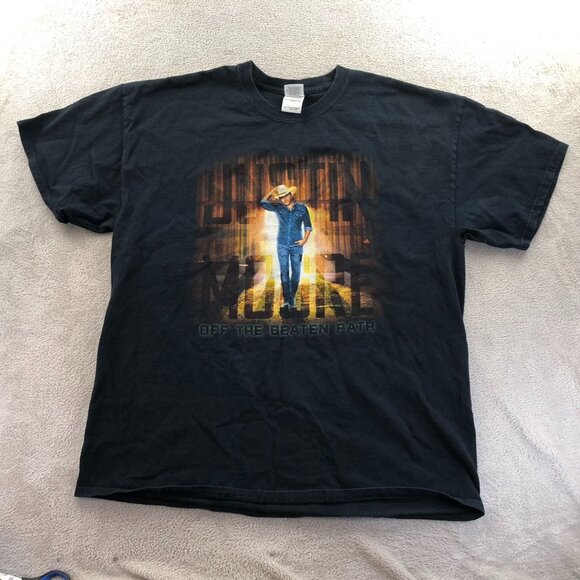 Gildan Mens T-Shirt Size XL Justin Moore Off The Beaten Path Graphic Tee Black - Picture 9 of 10